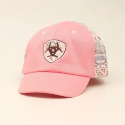 Ariat Girls Infant Light Pink Aztec Ball Cap