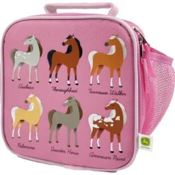 John Deere Girls Pink Horse Breeds Lunchbox
