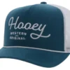 Hooey OG Teal/White 5 Panel Trucker Cap With White Hooey Stitching - Youth