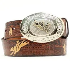 M&F - Boy's Tooled Rodeo Events Belt - Brown
