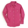 Wrangler Girls Pink Western Long Sleeve Shirt