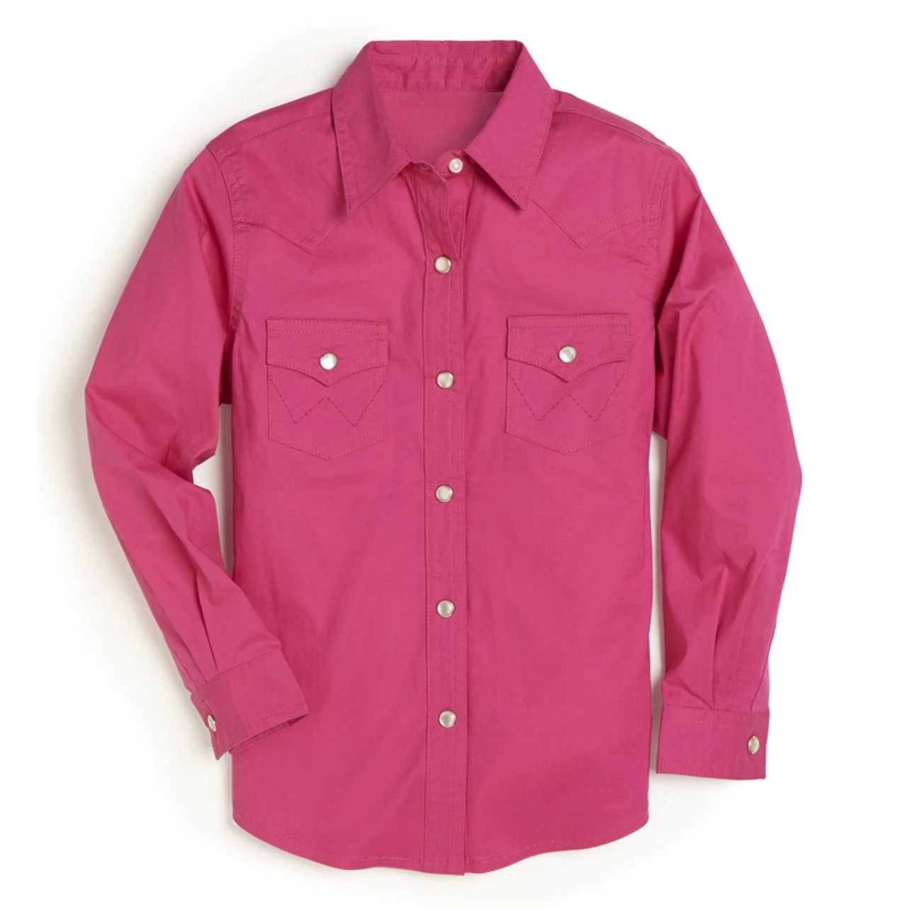 Wrangler Girls Pink Western Long Sleeve Shirt