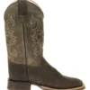 Old West Youth Green Waxy Top Brown Western Boots