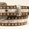 Angel Ranch Girls White Lace Inlay With Crystals Belt
