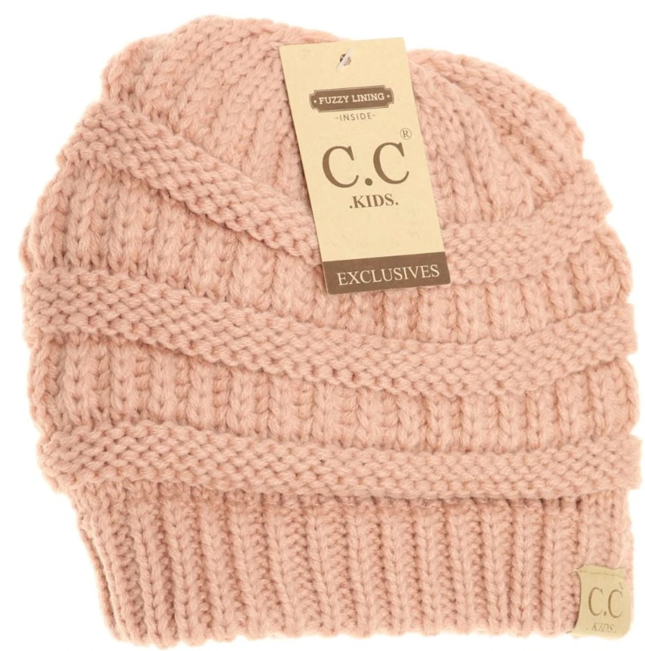 C.C. Beanie Girls Solid Fuzzy Lined Beanie - Image 2