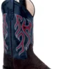 Old West Boys' Embroidered Western Boot Square Toe - Brown/Blue