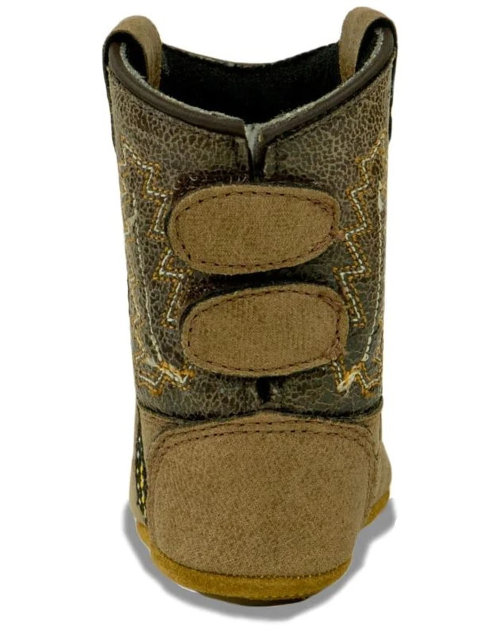 Old West Infant Boys Brown & Yellow Poppet Boots - Image 2