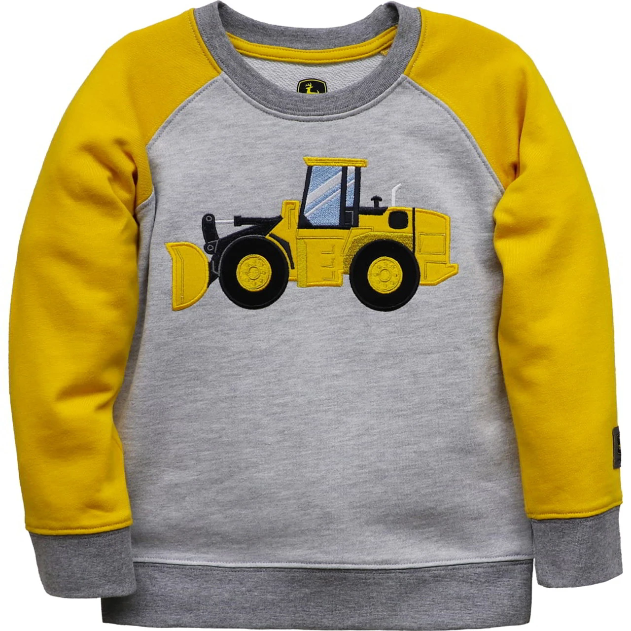 John Deere Boys Grey & Yellow Loder Crew Neck Pullover