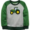 John Deere Boys Grey & Green Tractor Crew Neck Pullover