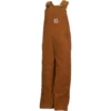 Carhartt Boys Brown Washed Duck Lined Bib Overall