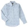 Wrangler Boy's Classic Long Sleeve Western Shirt In Blue