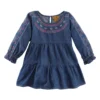 Wrangler Girl's Blue Denim Tunic Top Dress In Blue Denim
