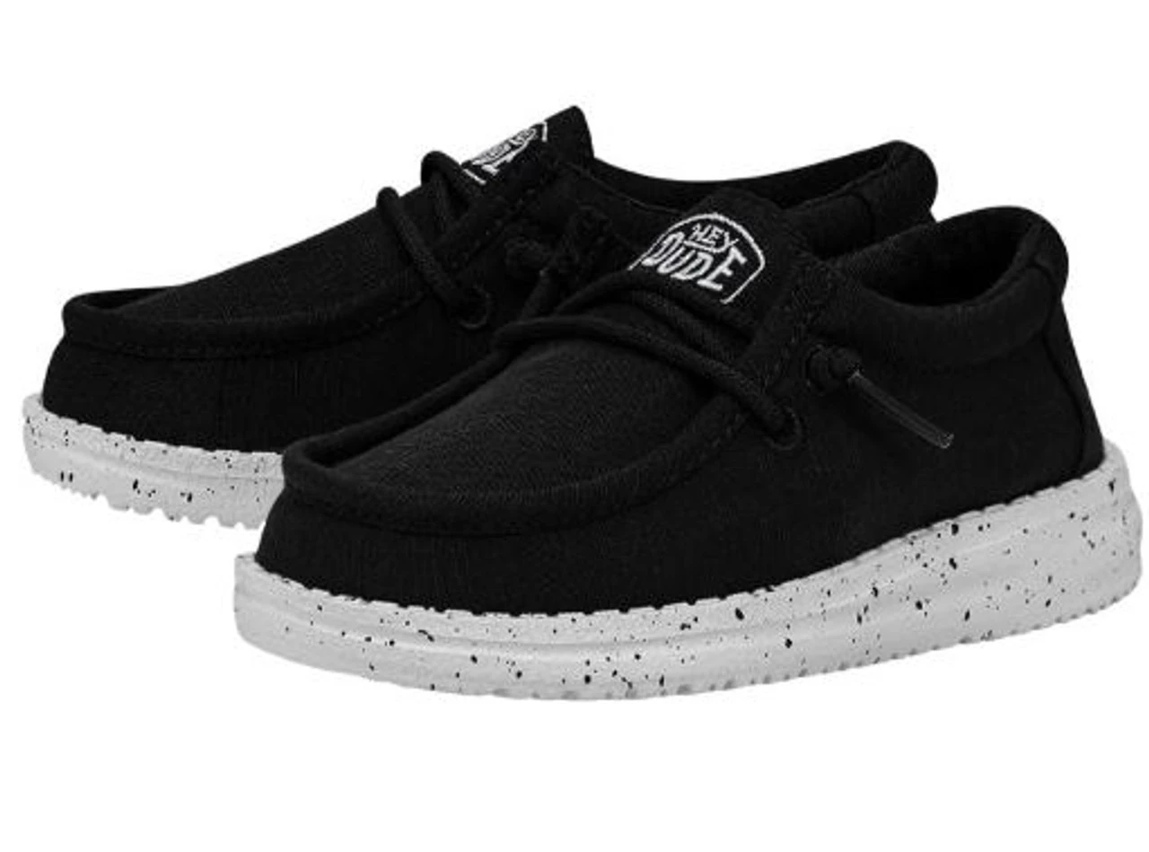 Hey Dude Wally Toddler Slub Canvas Black