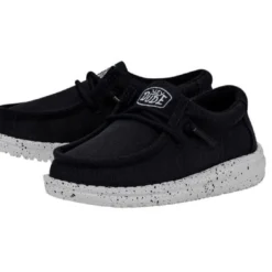Hey Dude Wally Youth Slub Canvas Black