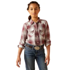 Ariat Girls Laramie Plaid Afternoon Long Sleeve Western Shirt