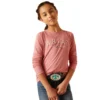 Ariat Girls Dusty Rose Flora Long Sleeve Shirt