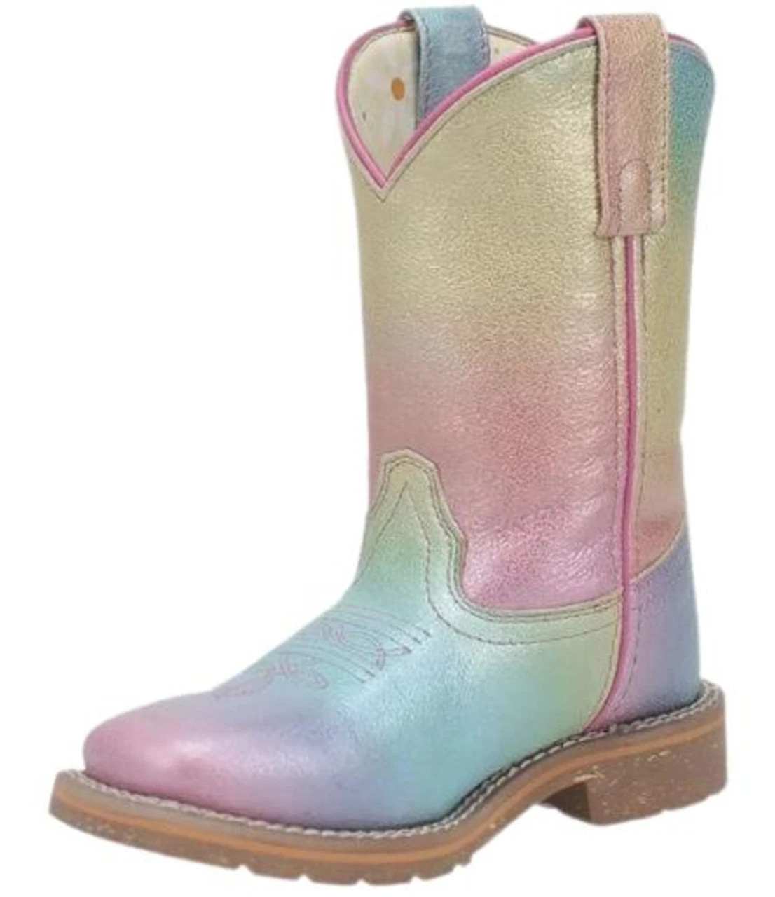 Dan Post Girls Youth 9" Pull On Ombre Rainbow Multi Western Boots