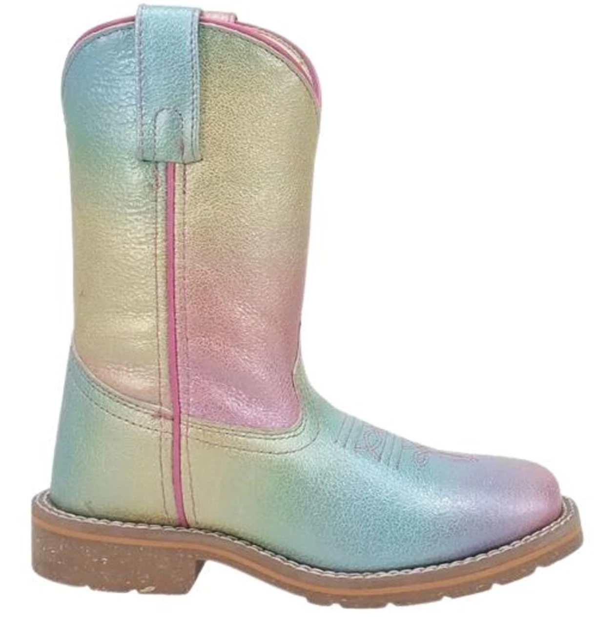 Dan Post Girls Youth 9" Pull On Ombre Rainbow Multi Western Boots - Image 2