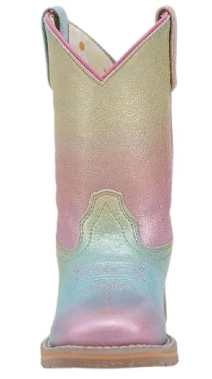 Dan Post Girls Youth 9" Pull On Ombre Rainbow Multi Western Boots - Image 3