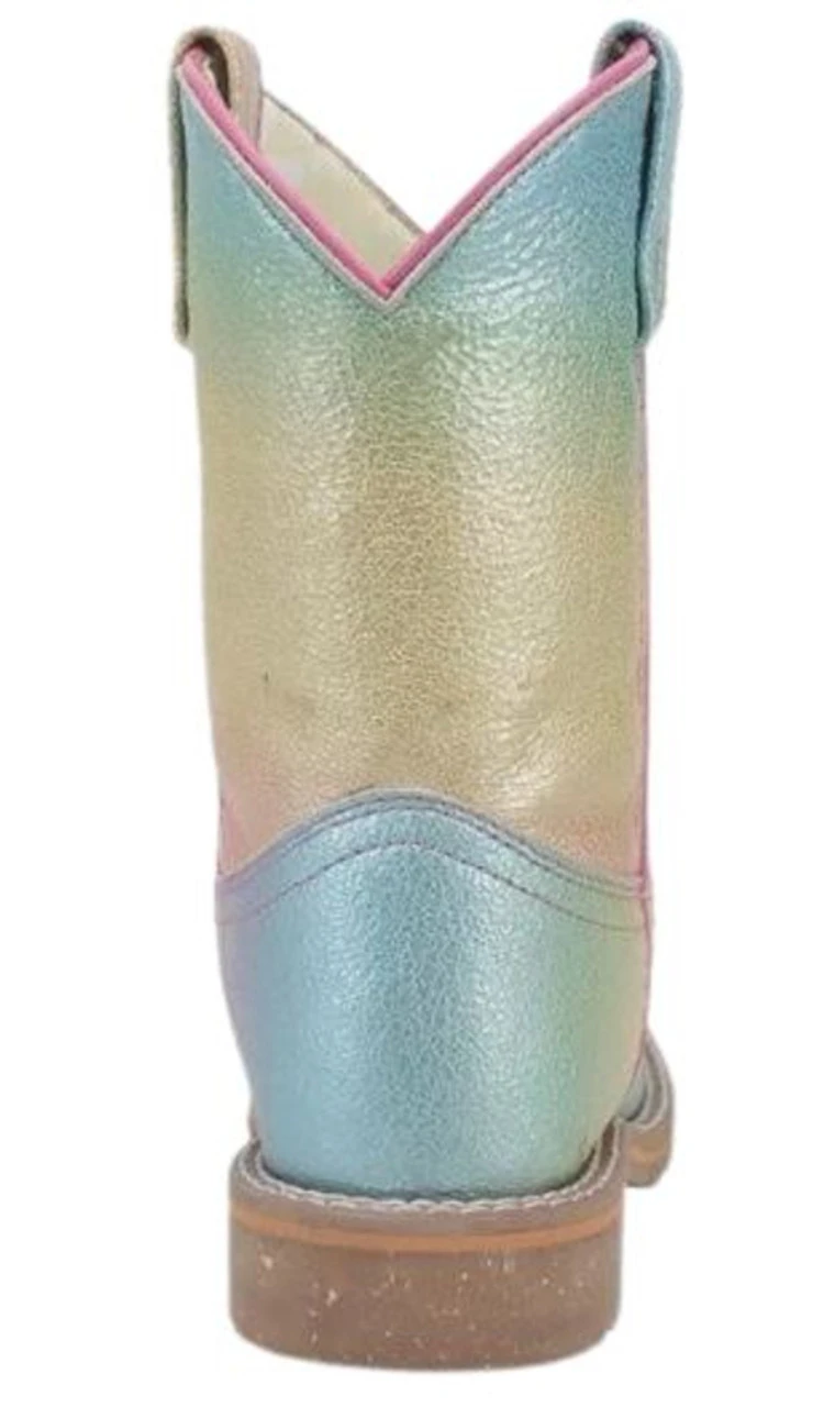 Dan Post Girls Youth 9" Pull On Ombre Rainbow Multi Western Boots - Image 4