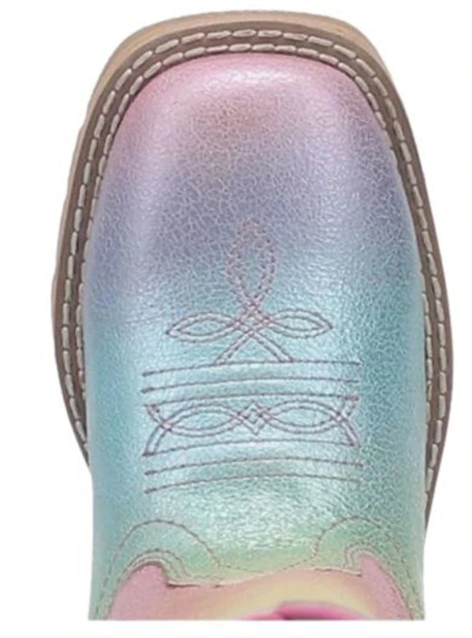 Dan Post Girls Youth 9" Pull On Ombre Rainbow Multi Western Boots - Image 5