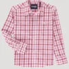 Wrangler Boys Long Sleeve Red Wrinkle Resistant Shirt