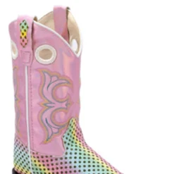 Jama Boots Girl's Poppet Multi Color Pink And Polka Dot Western Boots