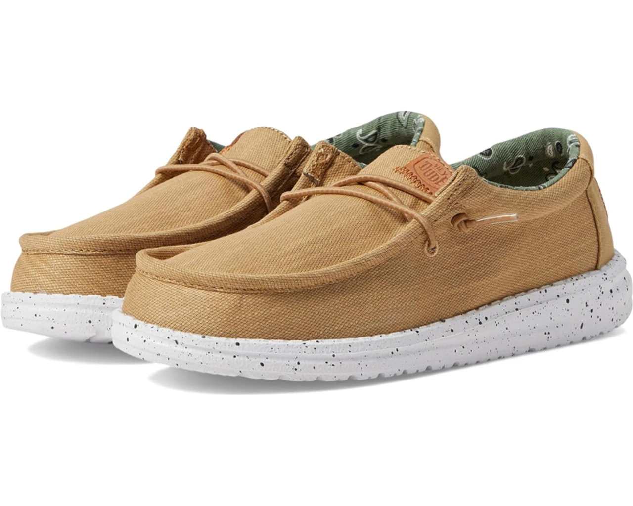 Hey Dude Boys Wally Youth Washed Canvas Casual Shoes - Image 2