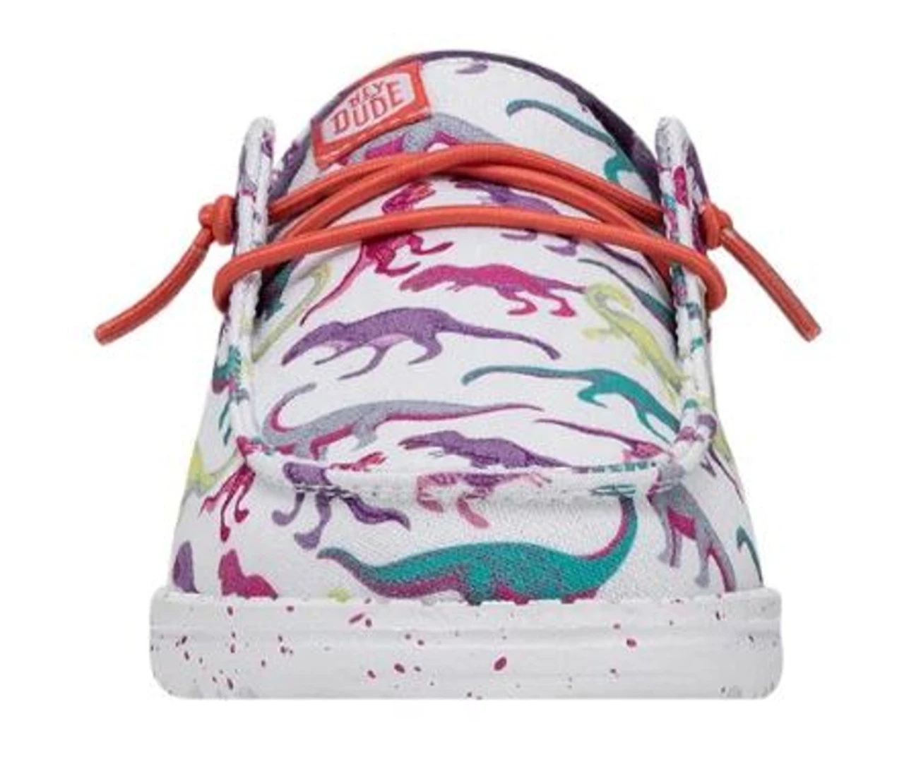 Hey Dude Girls Wendy Youth Dino White/Pink Casual Shoes - Image 4