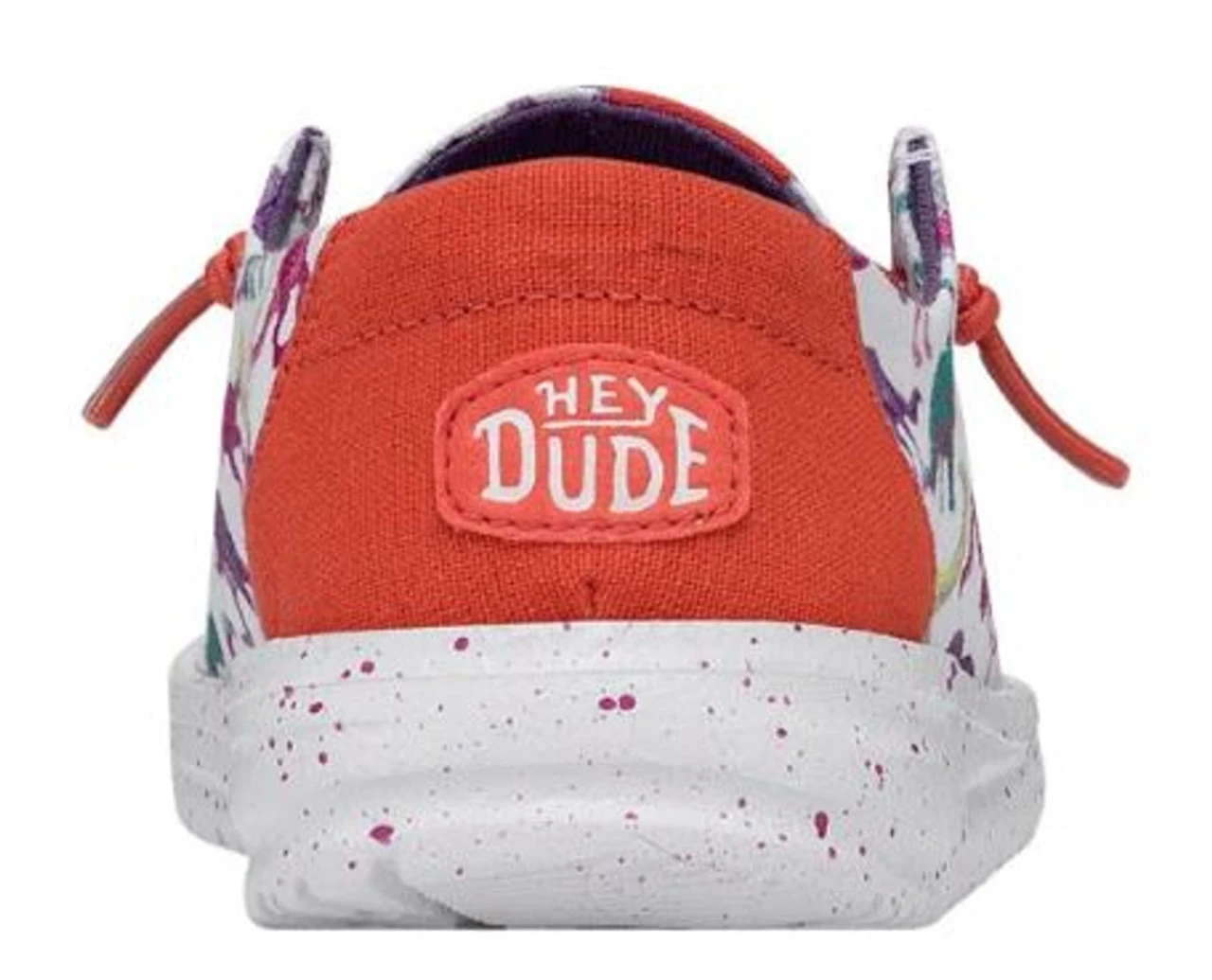 Hey Dude Girls Wendy Youth Dino White/Pink Casual Shoes - Image 5