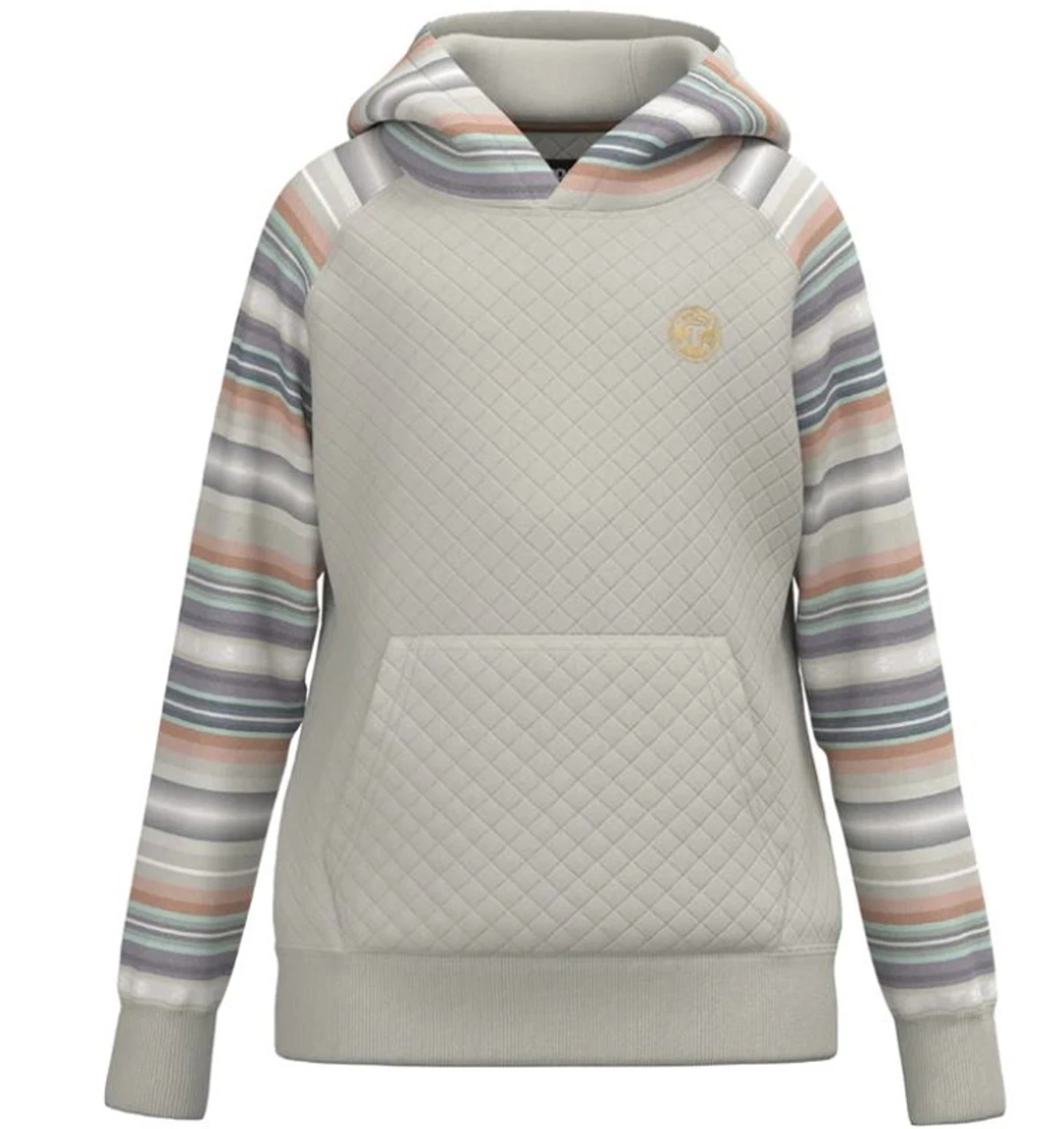 Hooey Girls Summit Cream/Serape Quilted Pattern Hoody