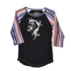 Cowgirl Hardware Youth Girls Black And Serape Horse Graphic Long Sleeve Shirt