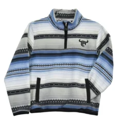 Cowboy Hardware Boys Blue & Black Aztec Serape Polar Fleece Pullover