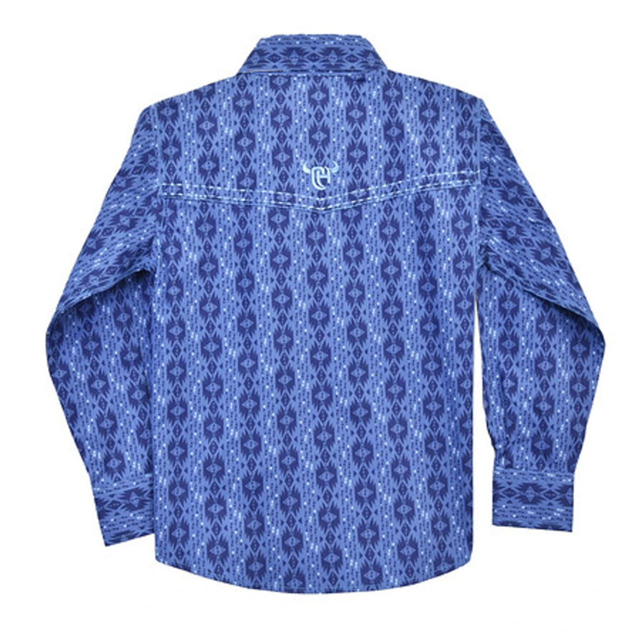 Cowboy Hardware Boy's Blue Aztec Print Long Sleeve Shirt - Image 2