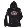 Cowgirl Hardware Youth Girls Black/Pink Horse Graphic Hoodie